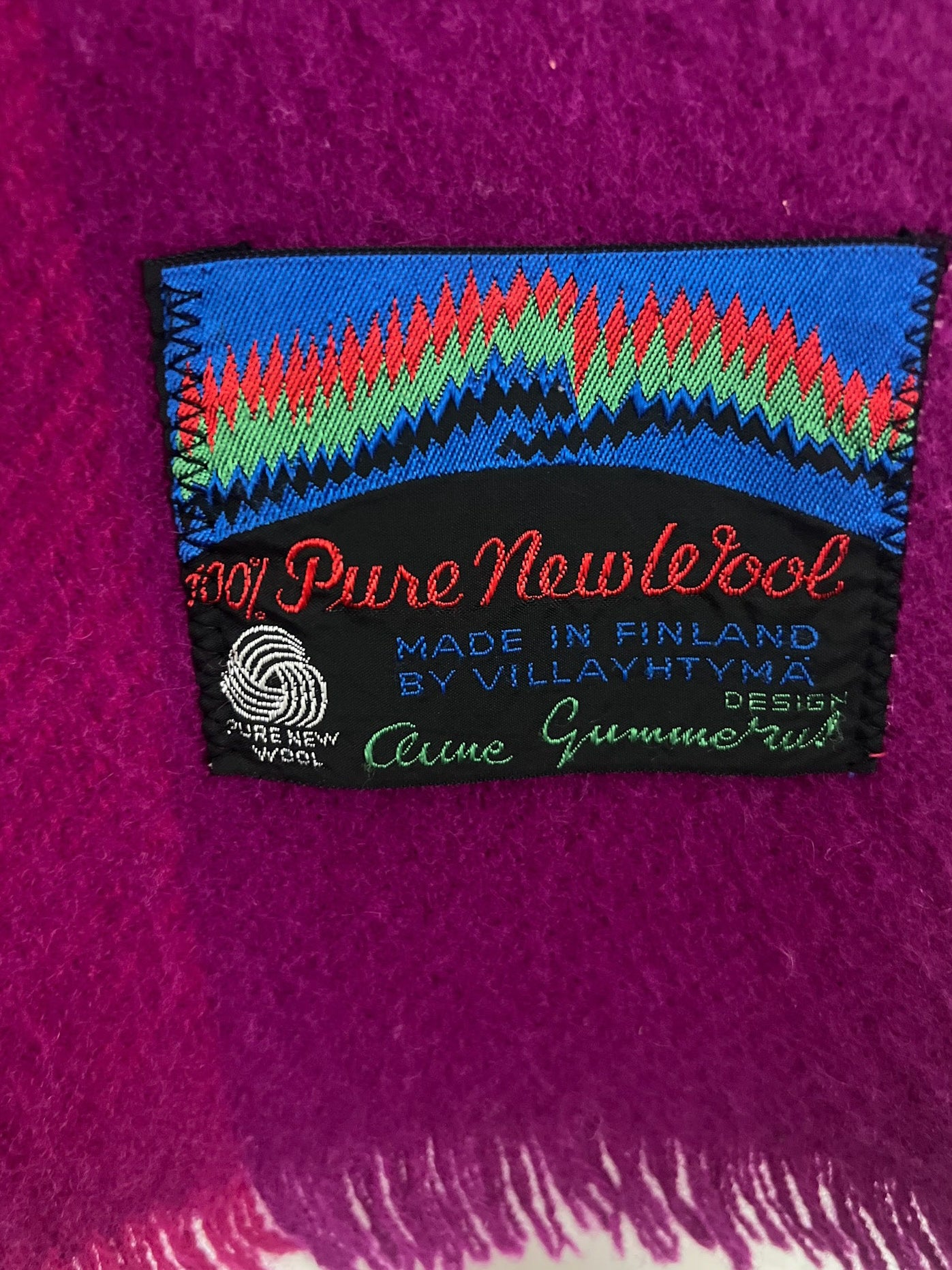 Vintage Bright Pink Wool Blanket