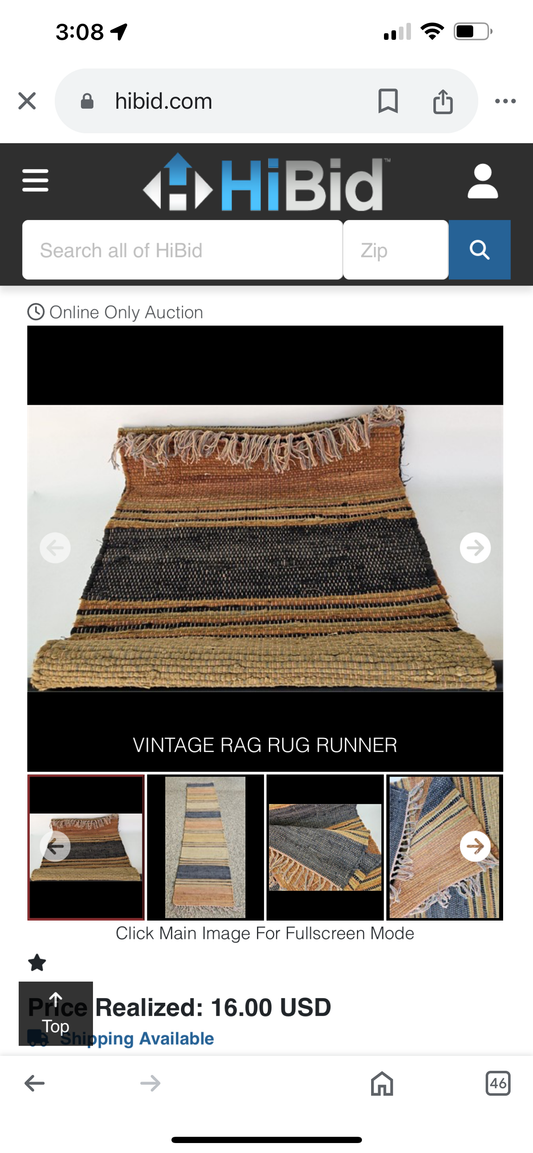 Vintage rag rug-earth tones-24x100