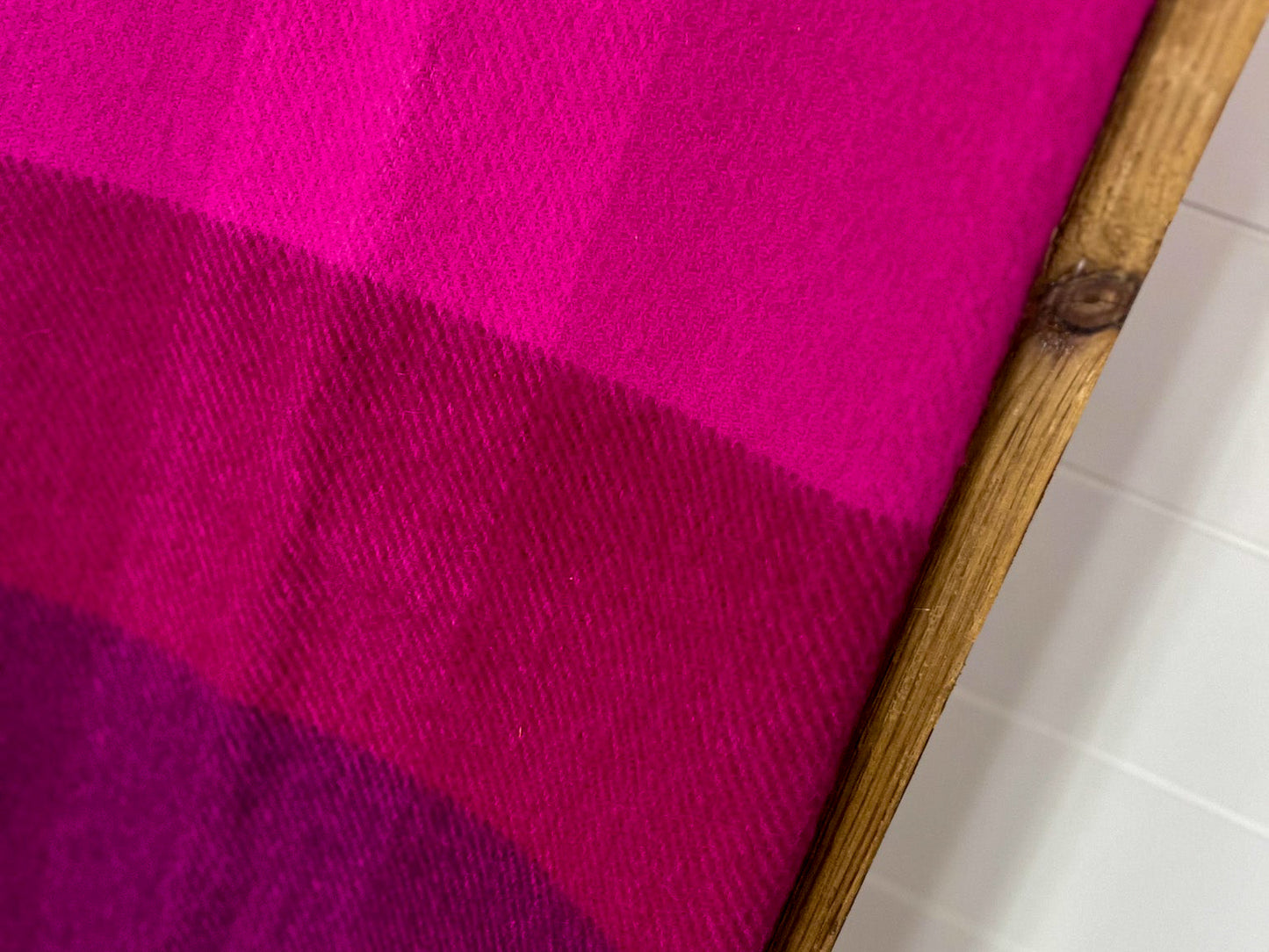 Vintage Bright Pink Wool Blanket