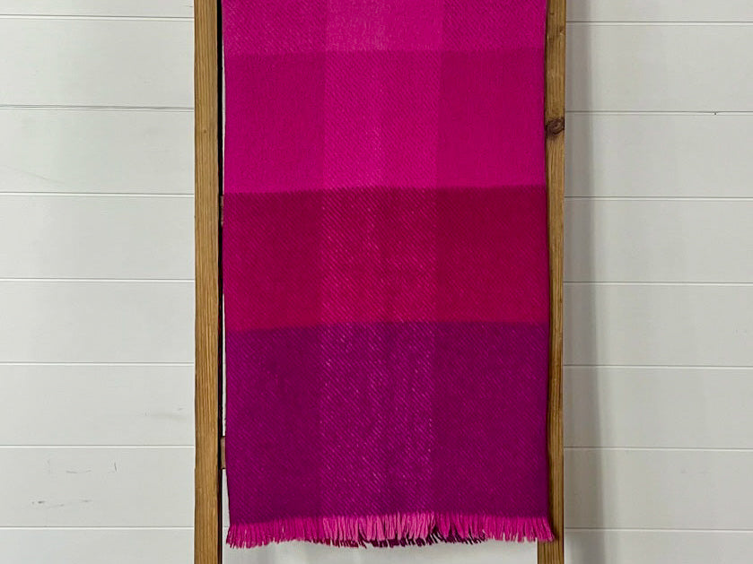 Vintage Bright Pink Wool Blanket