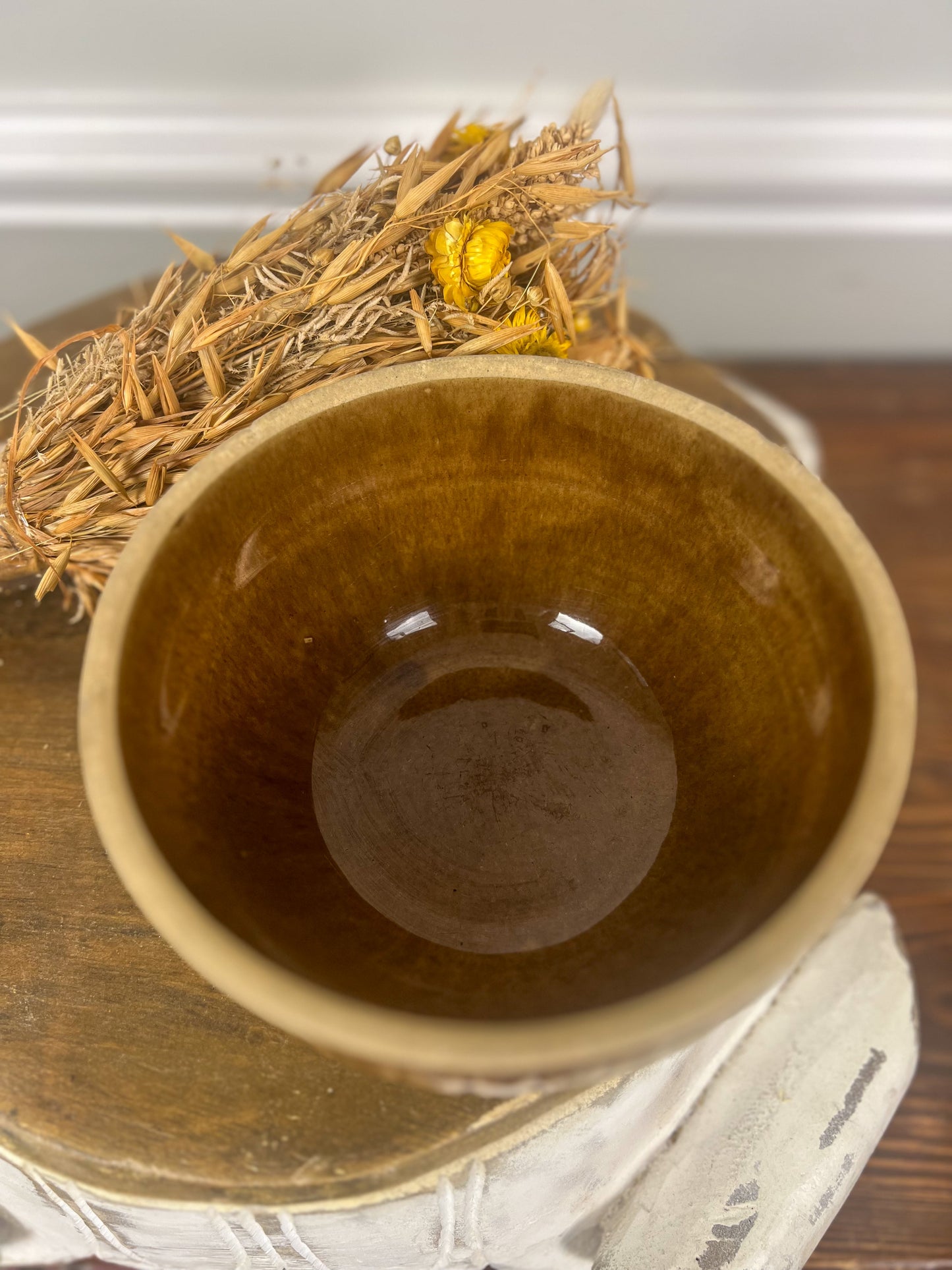 Vintage Mixing bowl brown caramel USA 7”