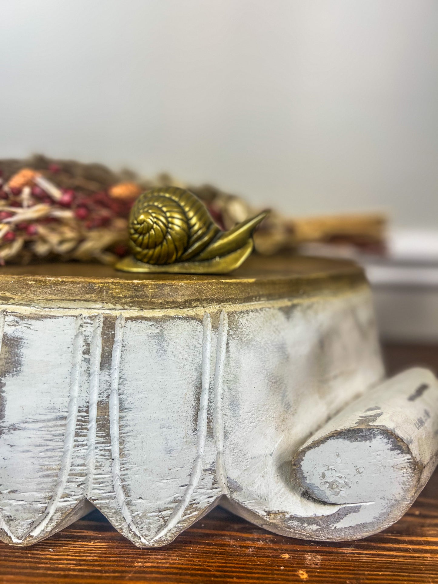 Vintage solid brass 3” long snail paperweight