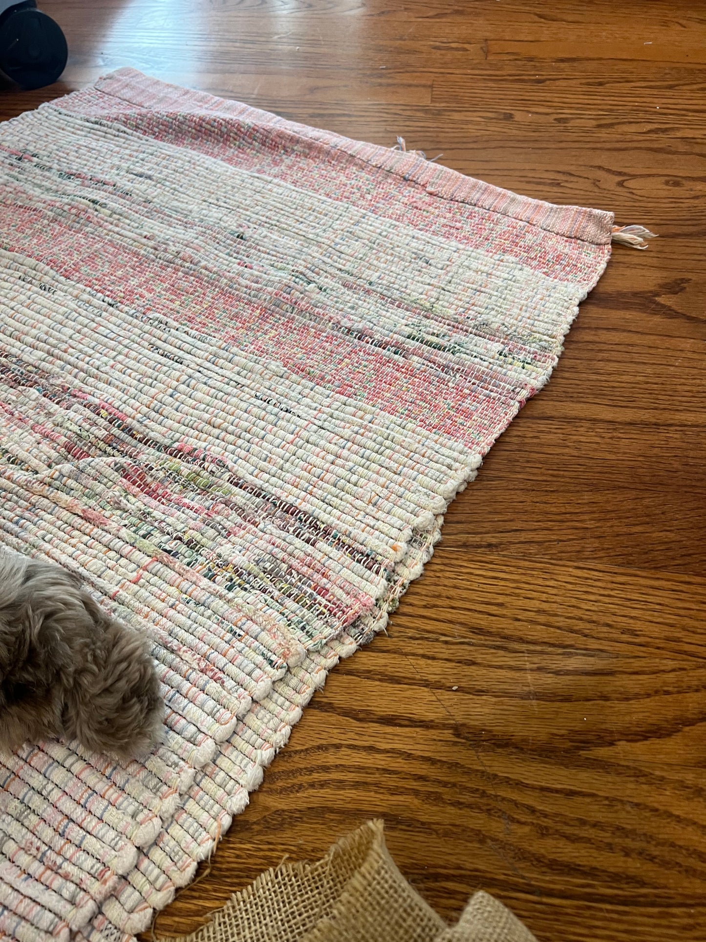 Vintage rag rug pink shades 110 x 25