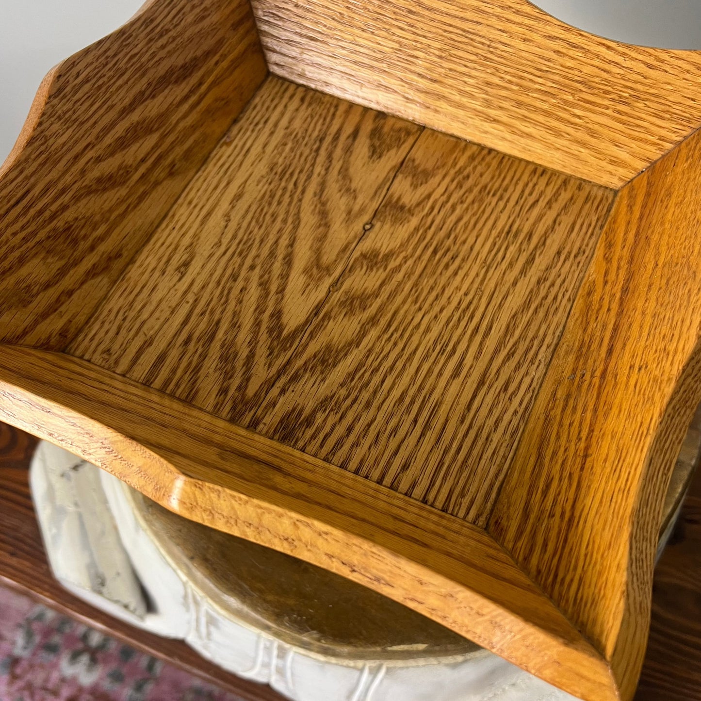 Vintage wood pedestal bowl