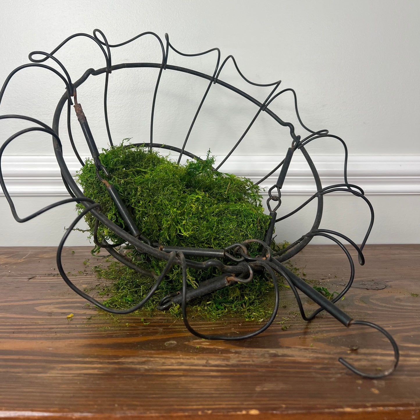 Vintage wire plant hanging basket