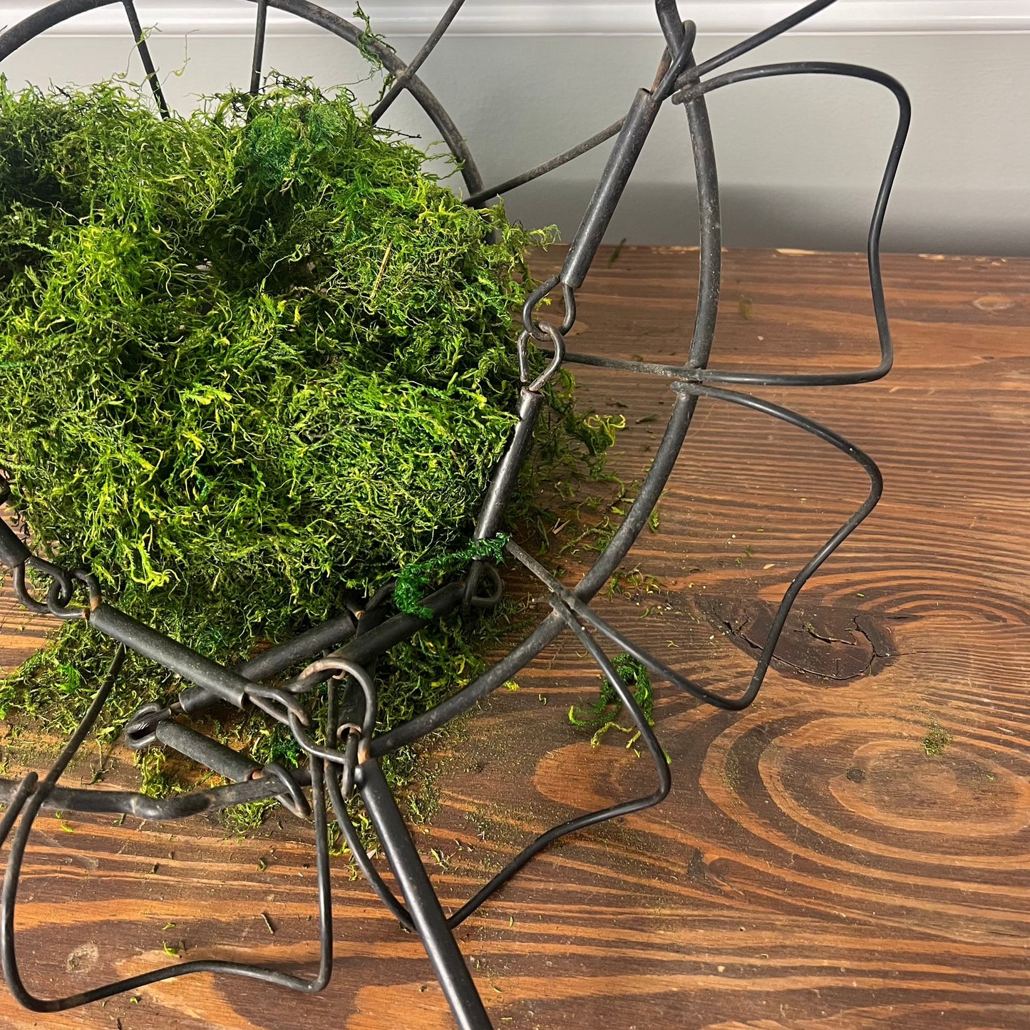 Vintage wire plant hanging basket