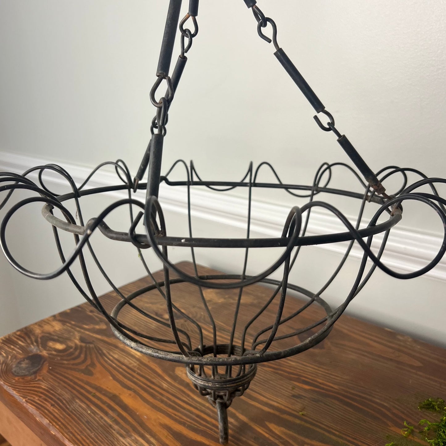 Vintage wire plant hanging basket