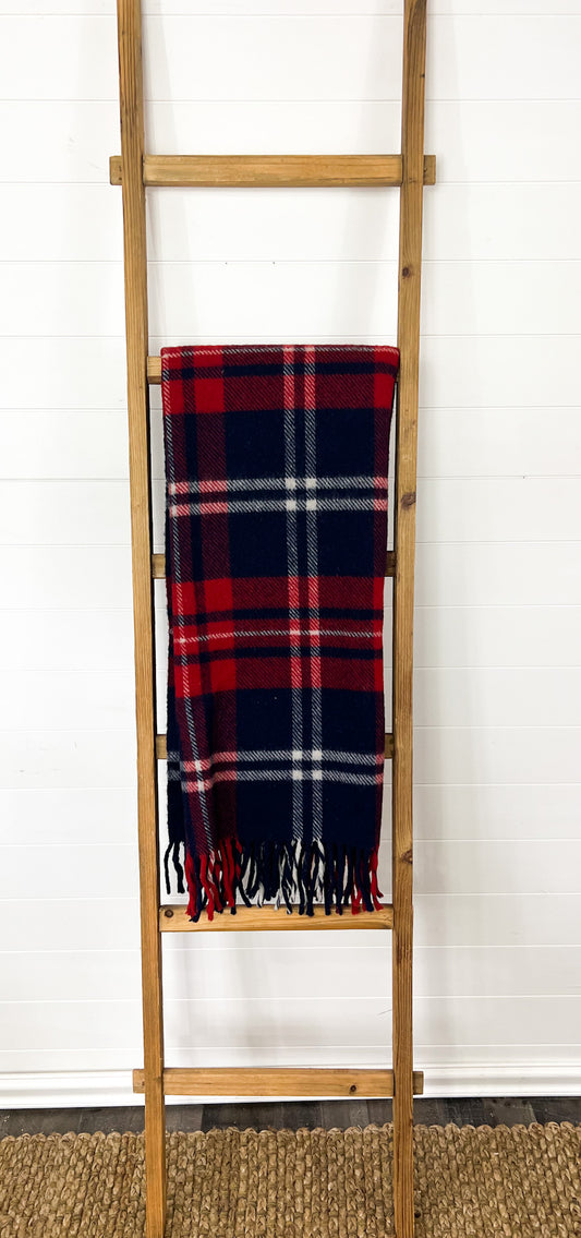 Vintage wool blanket with fringe