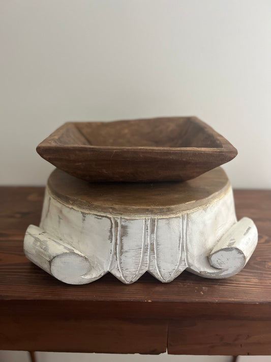 Wooden square dough bowl