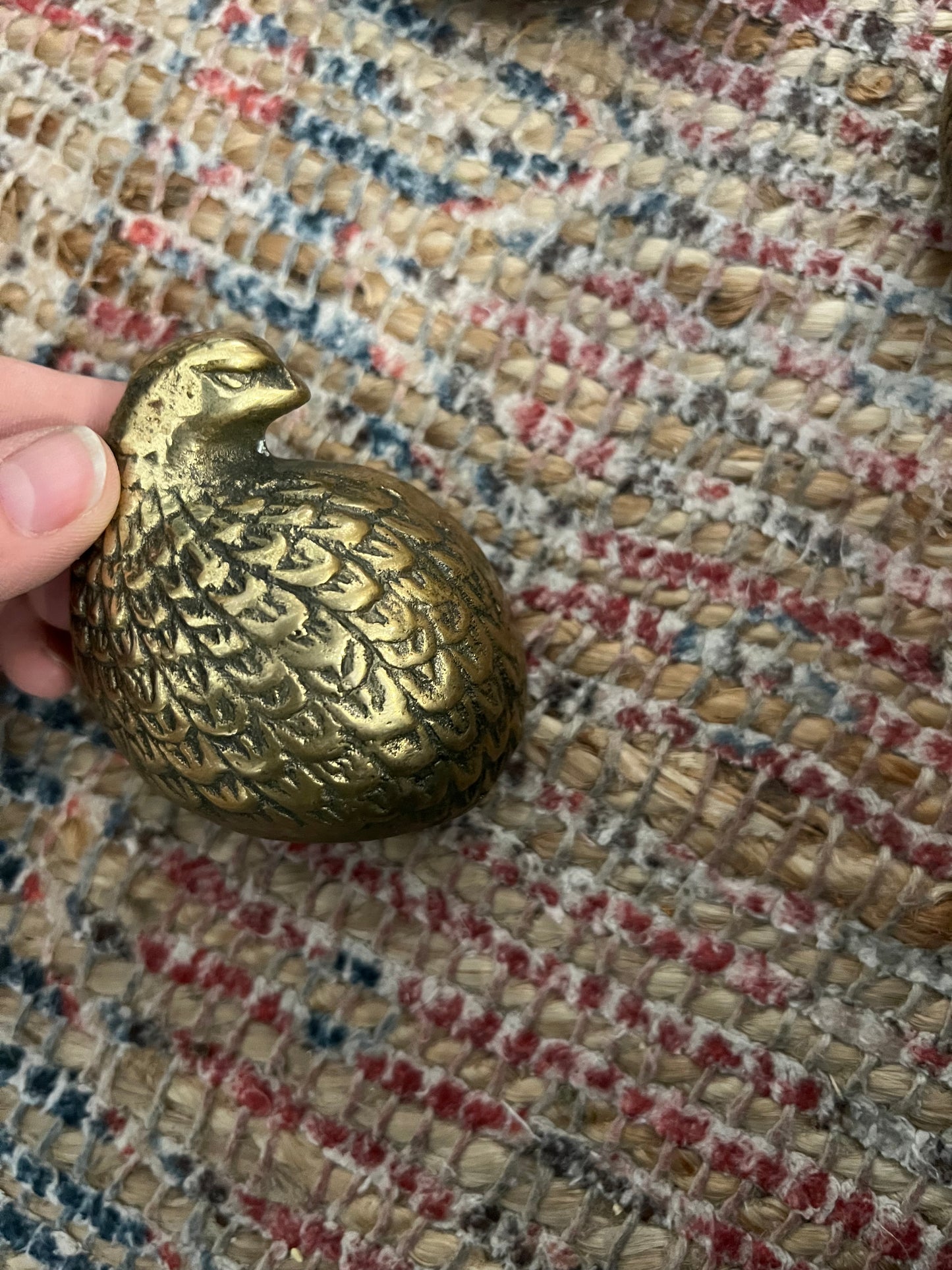 vintage brass quail- set of 2