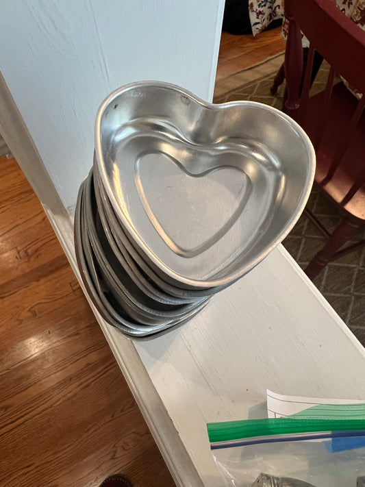 vintage jello mold tin hearts